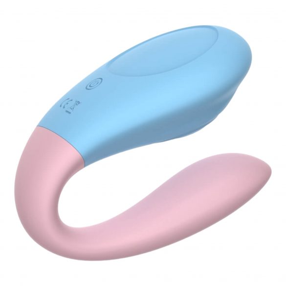 Vibrator pentru cupluri Mrow 03, rezistent la apă, cu acumulator (albastru-roz) 