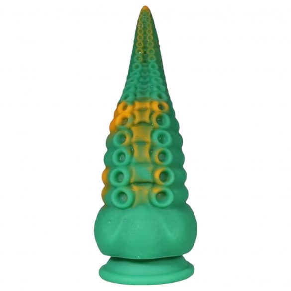 Dildo Caracatiță Octopuss - cu ventuză - 21 cm (verde-galben) 