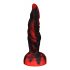 Dildo cu ventuză și textură striată OgazR Hell Dong - 20 cm (negru-roșu) 