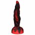 Dildo cu ventuză și textură striată OgazR Hell Dong - 20 cm (negru-roșu) 