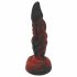 Dildo cu ventuză și textură striată OgazR Hell Dong - 20 cm (negru-roșu) 