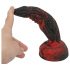 OgazR Hell Dong - dildo cu suprafață aderentă și striații - 20 cm (negru-roșu)