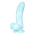 Serpent de Mare OgazR - dildo cu ventuză și textură - 17 cm (albastru cu alb) 