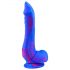 Inkipus - dildo de silicon rigat - 18cm (albastru-roz) 