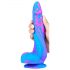 Inkipus - dildo de silicon rigat - 18cm (albastru-roz) 