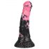 Bad Horse - dildo harnașament din silicon - 18 cm (negru-roz)