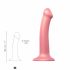 Strap-on-me Metallic Shine M - dildo prietenos cu pielea (roz metalic) 