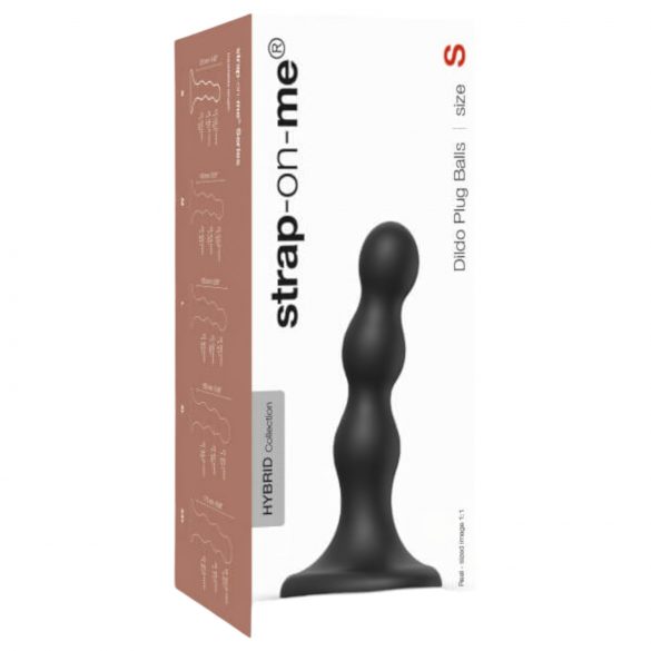 Dildo cu ventuză și bile - Strap-on-me Balls S (negru) 