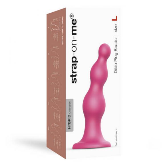 Dildo cu baze și bile Strap-on-me L - roz 