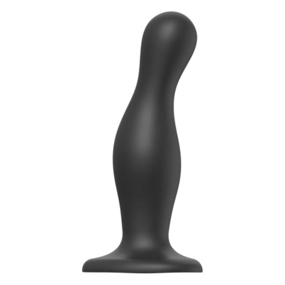 Strap-on-me Curvy L - dildo ondulat cu ventuză (negru) 