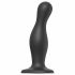 Strap-on-me Curvy L - dildo ondulat cu ventuză (negru) 