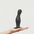 Strap-on-me Curvy L - dildo ondulat cu ventuză (negru) 