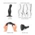 Strap-on-me Curvy L - dildo ondulat cu ventuză (negru) 