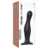 Strap-on-me Curvy L - dildo ondulat cu ventuză (negru) 