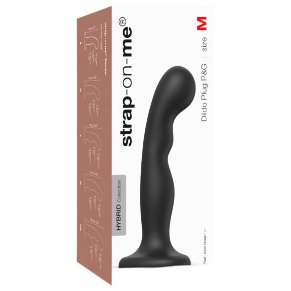 Dildo cu ventuză Strap-on-me P&G M - curb, negru 