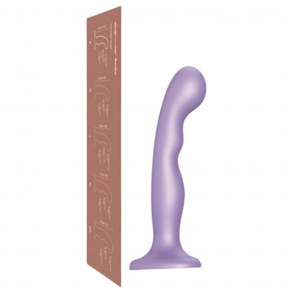 Dildo curbat cu ventuză M - violet 