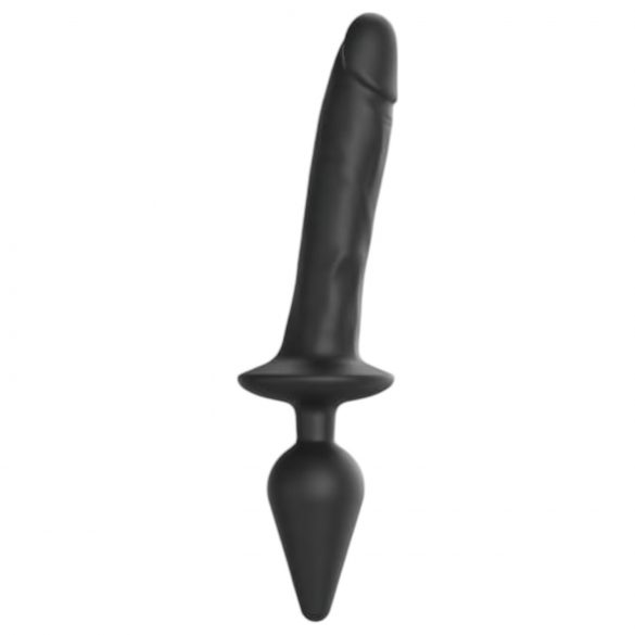 / Strap-on-me Swith Realistic XXL - Dildo 2în1 din silicon (negru)