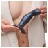 Strap-on-me Snaky M - dildo anal curbat (albastru metalic)