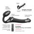 Strap-on-me S - vibrator cu fixare și pulsuri de aer - mic (negru) 