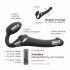 Strap-on-me S - vibrator cu fixare și pulsuri de aer - mic (negru) 