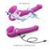 Strap-on-me M - vibrator cu prindere și stimulare cu unde de aer (roz)