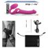 Strap-on-me M - vibrator cu prindere și stimulare cu unde de aer (roz)