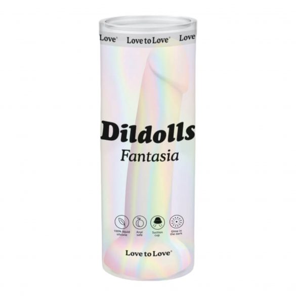 Dildolls Fantasia - dildo din silicon cu ventuză (cu dungi) 