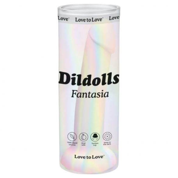 Dildolls Fantasia - dildo din silicon cu ventuză (cu dungi) 