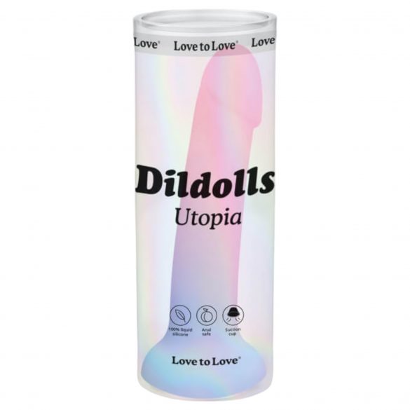 Dildolls Utopia - dildo din silicon cu ventuză (colorat) 