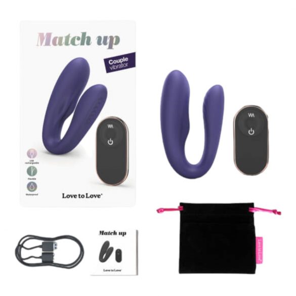 Vibrator pentru cupluri Love to Love Match Up - cu acumulator, radio (mov) 