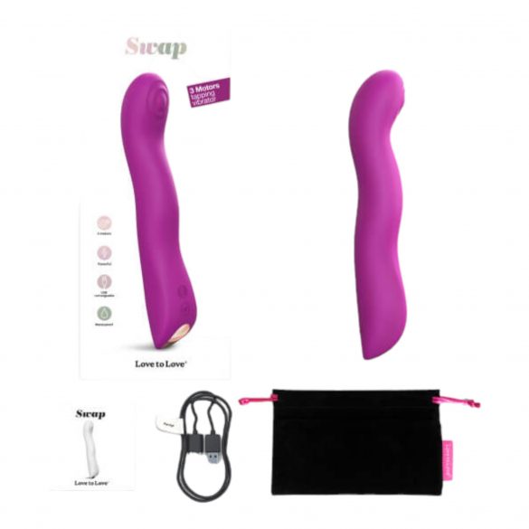 Vibrator pentru punctul G cu pulsuri și acumulator, Love to Love Swap (mov) 