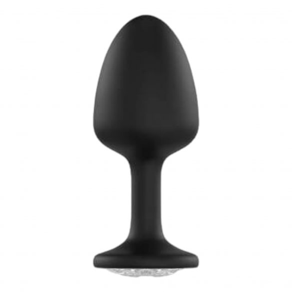 Dorcel Geisha Plug Diamond M - dildo anal cu piatră albă (negru) 