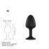 Dorcel Geisha Plug Diamond M - dildo anal cu piatră albă (negru) 