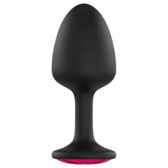 Dorcel Geisha Plug Ruby M - dildo anal cu piatră roz (negru) 