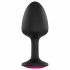 Dorcel Geisha Plug Ruby M - dildo anal cu piatră roz (negru) 