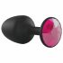 Dorcel Geisha Plug Ruby M - dildo anal cu piatră roz (negru) 