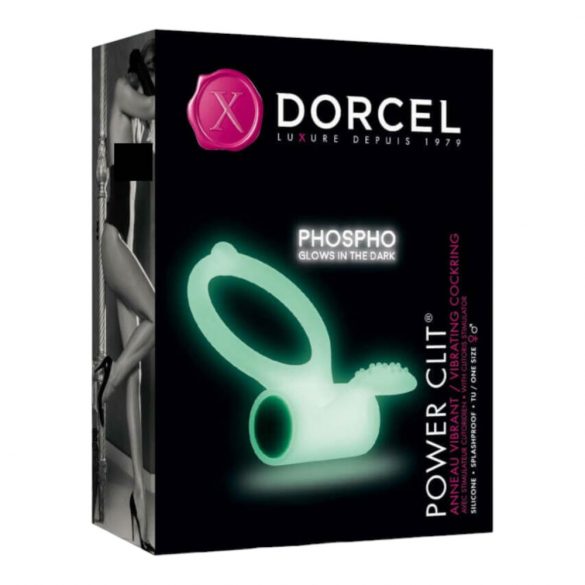 Dorcel - inel vibrat fosforescent pentru penis (alb) 