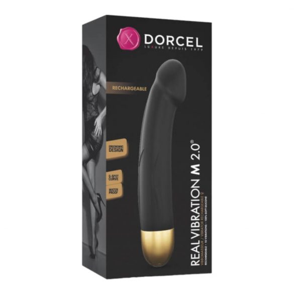 Dorcel Real Vibration M 2.0 - vibrator reîncărcabil (negru-auriu) 