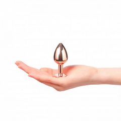   Dorcel Diamond Plug S - dildo anal din aluminiu - mic (aur roz)