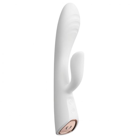 Dorcel Flexi Rabbit - vibrator cu braț flexibil pentru clitoris cu funcție de încălzire (alb)