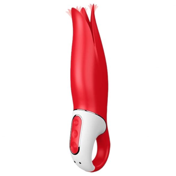 Satisfyer Power Flower - vibrator rezistent la apă, cu acumulator (roșu) 