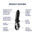 Satisfyer Hot Passion - vibrator anal inteligent încălzitor (negru)