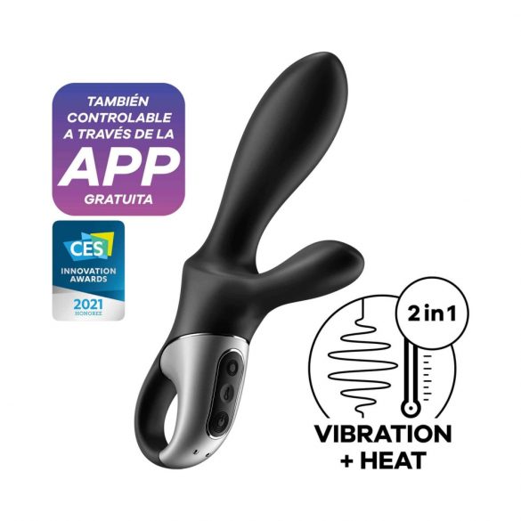 Satisfyer Heat Climax+ - vibrator anal inteligent cu încălzire (negru) 