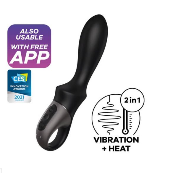 Satisfyer Heat Climax - vibrator anal inteligent cu încălzire (negru) 