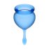 Set de cupe menstruale Satisfyer Feel Good (albastre) - 2 bucăți