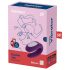 Satisfyer Double Joy - vibrator inteligent, cu acumulator, impermeabil, pentru cupluri (mov)