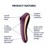 Satisfyer Dual Kiss - Vibrator 2în1 pentru clitoris și vaginal, reîncărcabil (mov) 