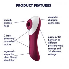   Satisfyer Dual Crush - Vibrator clitoridian și vaginal cu acumulator (roșu)