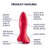 Satisfyer Rotator Plug 1 - vibrator anal cu perle, reîncărcabil (roșu) 