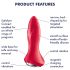 Satisfyer Rotator Plug 1 - vibrator anal cu biluțe, reîncărcabil (roșu)